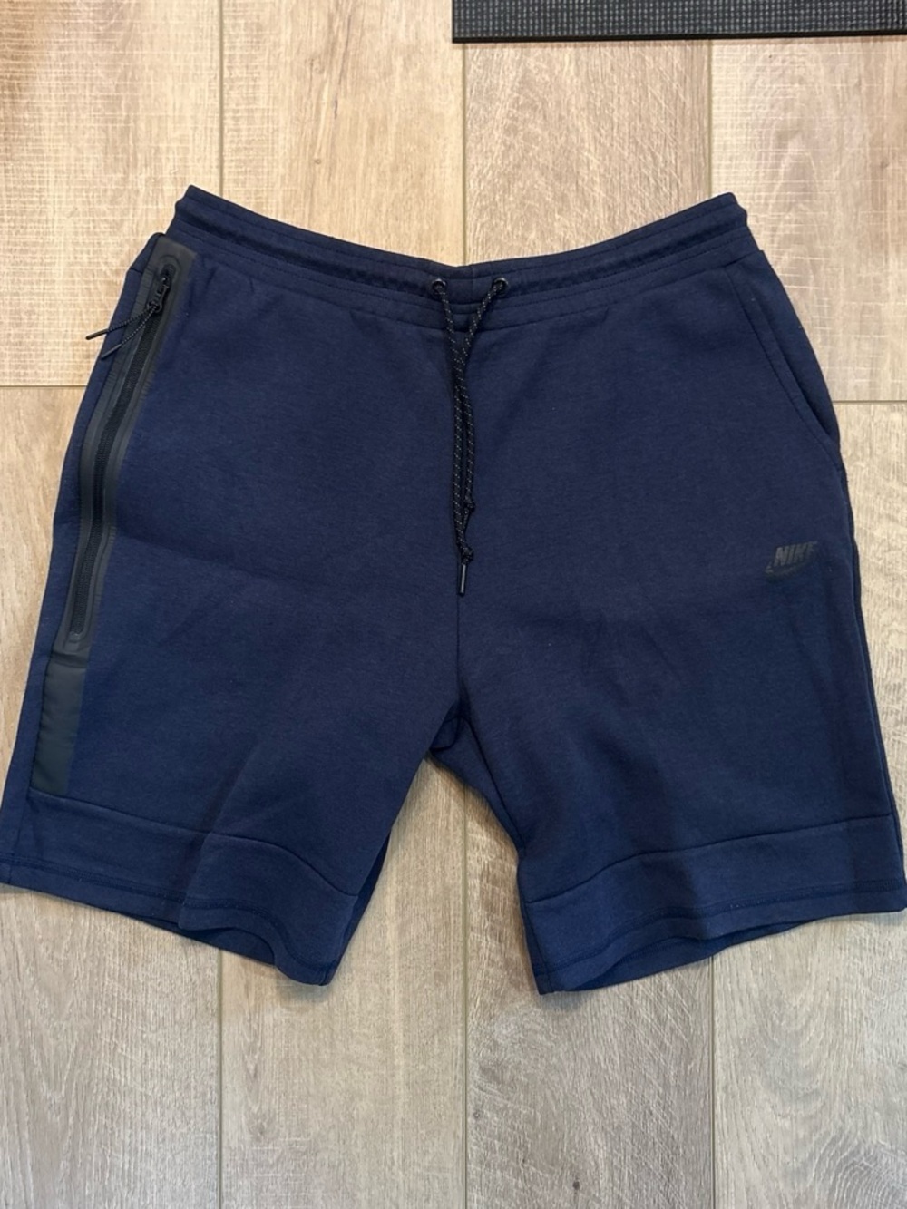 Nike Men's Navy Tech Fleece Shorts with Zippered Pocket
